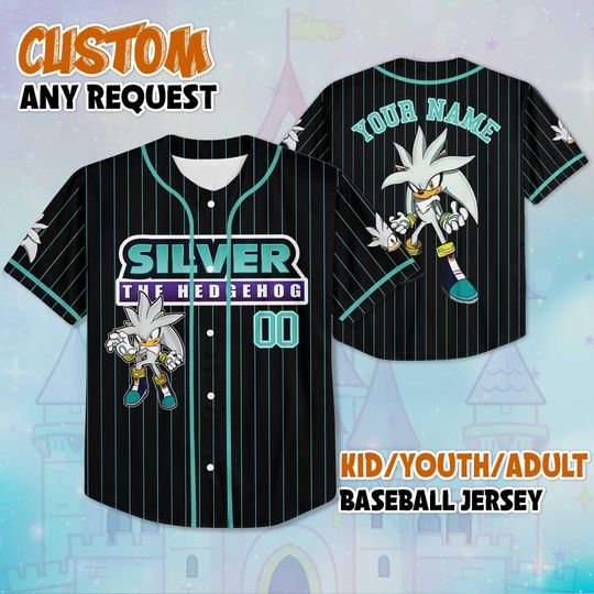 Discover Custom Silver the Hedgehog Baseball Jersey, Personalized Sonic The Hedgehog Jersey Shirt, The Hedgehog Baseball Team Outfit, Gift For Fan