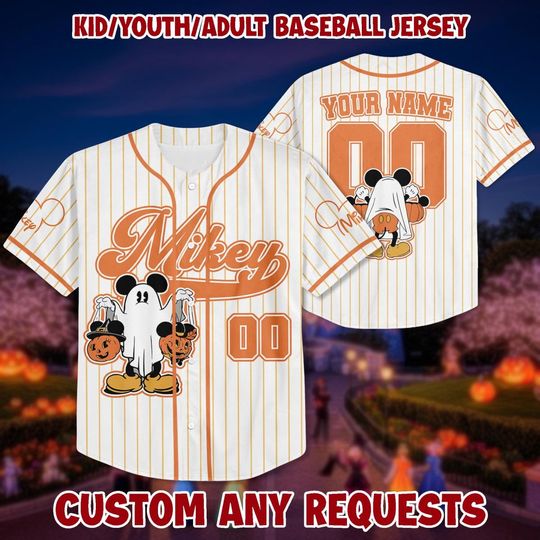 Custom Mickey Halloween Jersey: Personalized Kids Birthday Shirt