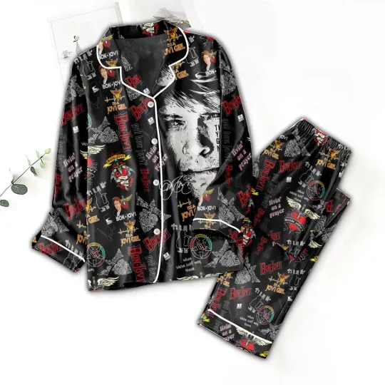 Discover The Famous Singer  Button Down Pajamas Set