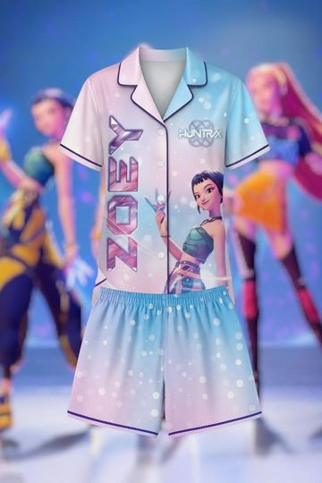 Kpop Inspired Girls Pajamas  Tiger Print Jersey Top & Pajama Set