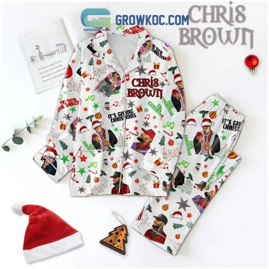 Chris Brown Singer It’S Giving Christmas Pajamas Set