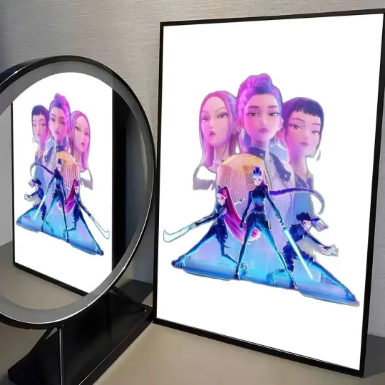 Demon Hunters Kpop Poster HD Wall Art Waterproof Vertical Poster Room Anime Decoration