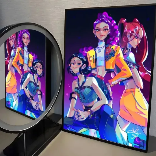 Demon Hunters Kpop Poster HD Wall Art Waterproof Room Anime Picture Decoration