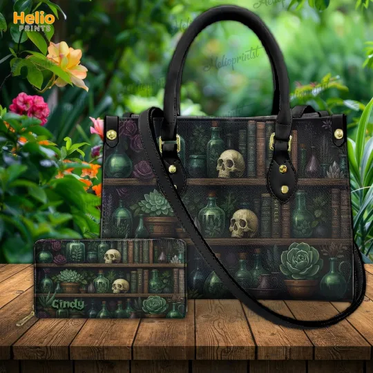 Discover Witch Potion Shelf Bag Purse, Witchy Halloween Handbag, Custom Halloween Bag