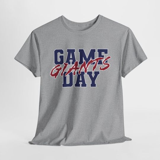 Discover GAME DAY New York Football Shirt, Giants Fan Tee, Blue and Red Game Day Top, New York Giants Tailgating Shirt