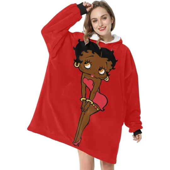 Discover Betty Boop Afro American Blanket Hoodie Kids, Size One Size