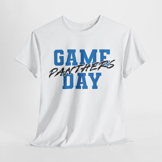 Discover GAME DAY Carolina Football Shirt, Panthers Fan Tee, Black and Blue Game Day Top, Carolina Panthers Tailgating Shirt