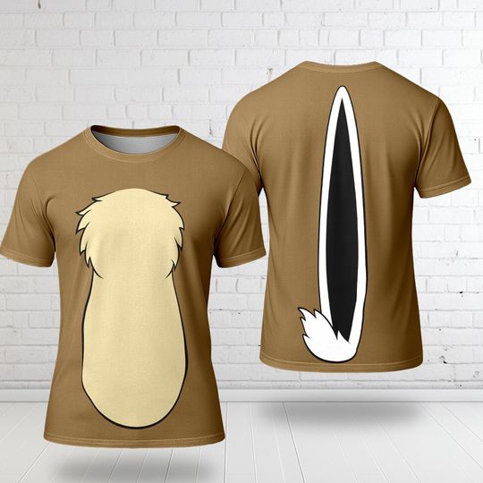 Chip N Dale Costume T-Shirt, Chip Rescue Rangers Cosplay Costume Tee