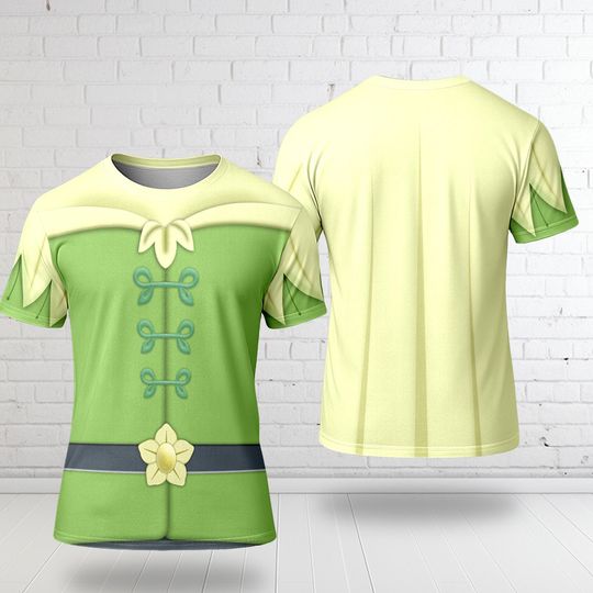 Discover Prince Naveen Costume Shirt, Princess and the Frog Character All Over Print Shirt, Prince Naveen Cosplay Costume Tee, Halloween 3D T-Shirt