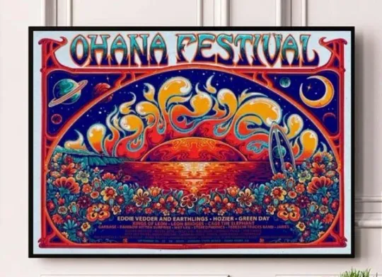 Discover Ohana Festival 2025 Poster Dana Point California, Vertical Poster