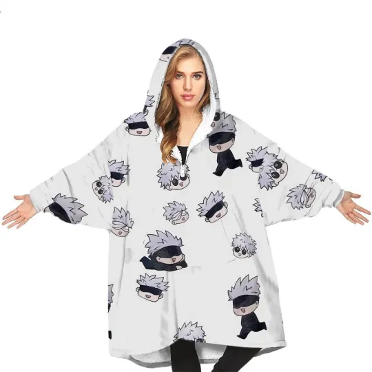 Discover Gojooo anime Blanket Hoodie Kids Birthday Gifts Kids