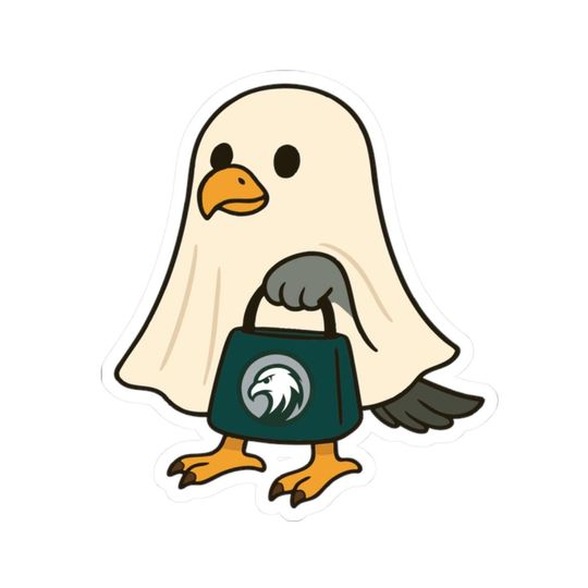 Discover Halloween Ghost Sticker, Philadelphia Sticker, Eagles Sticker, Football fan sticker, Game Day Sticker