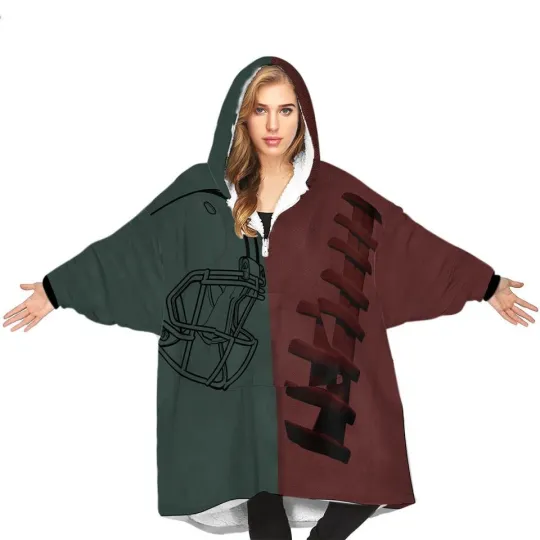 Discover Custom Football Team Personalized Wearable Blanket Hoodie Kids, Size One Size