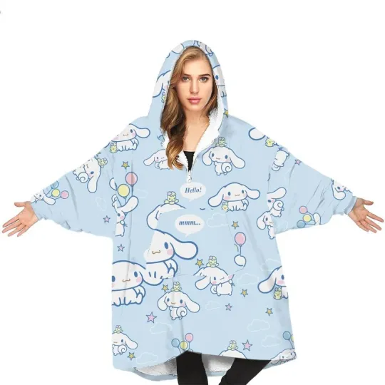 Discover Personalization Anime Blanket Hoodie in Personalization Cccinnamoroll