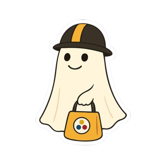 Discover Halloween Ghost Sticker, Pittsburgh Football Sticker, Steeler Football Sticker, Fan Sticker, Game Day Sticker