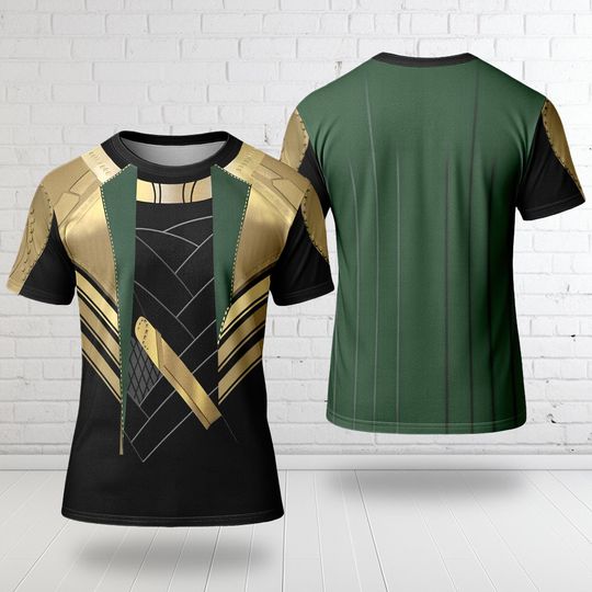 Loki TV Series Costume T-Shirt, Loki Leather Battle Suit Cosplay Costume Tee
