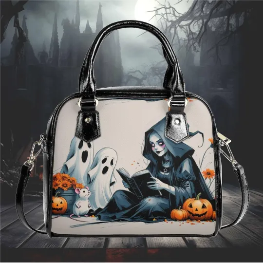 Discover Handbag top handles witchy purse, Halloween Purse Satchel Ghost witch pumpkins