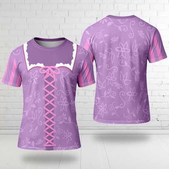 Rapunzel Princess Tangled All Over Print Shirt, Rapunzel Cosplay Costume Tee