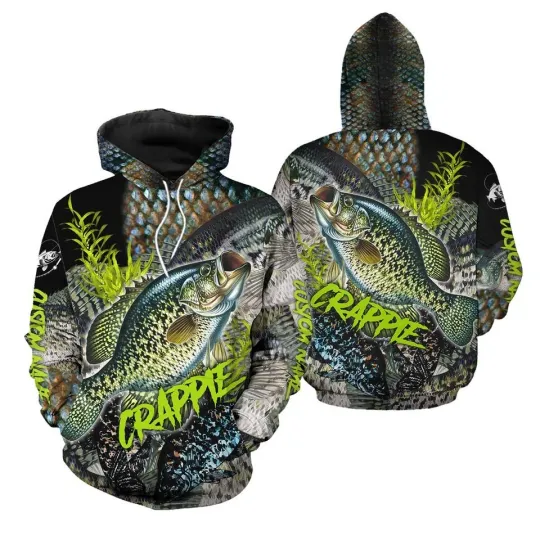 Discover Personalized Crappie Fishing 3D Hoodie Kids, Size S