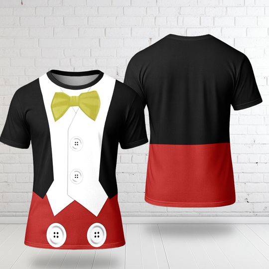 Discover Mickey Tuxedo All Over Print Shirt, Mickey Mouse Cosplay Costume Tee