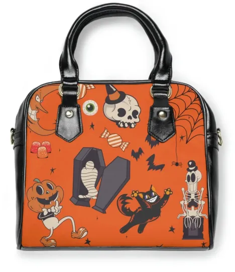 Halloween purse, Gothic purse, retro halloween bag, Cross body purse, satchel