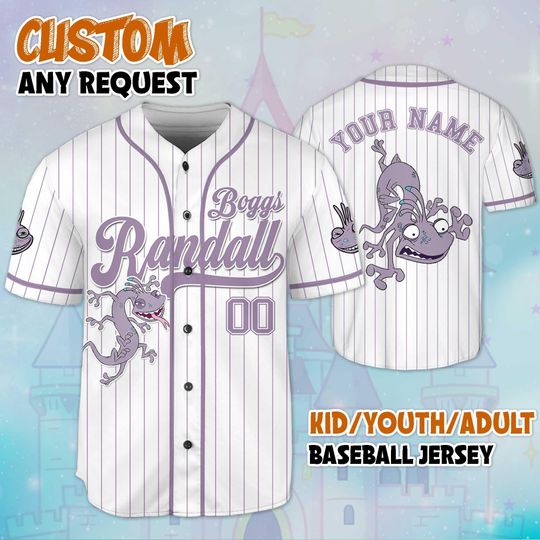 Discover Custom Randall Boggs Baseball Jersey, Personalized Disney Monsters Inc Randall Boggs Jersey for Disney Fans, Disneyland Birthday Gift