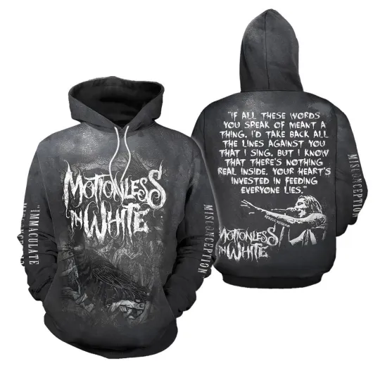 Discover Motionlesss In Whiteê Scoringg The End Of Theee Music 3D Hoodie Kids