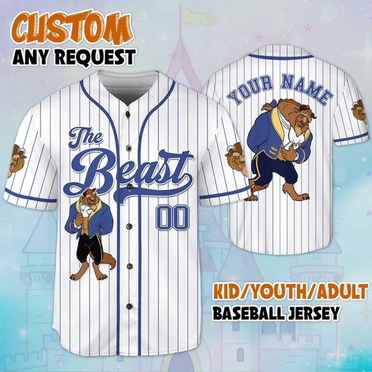 Discover Custom Prince Beast Beauty and the Beast Baseball Jersey, Personalized Disney the Beast Jersey for Disney Fans, Disneyland Birthday Gift