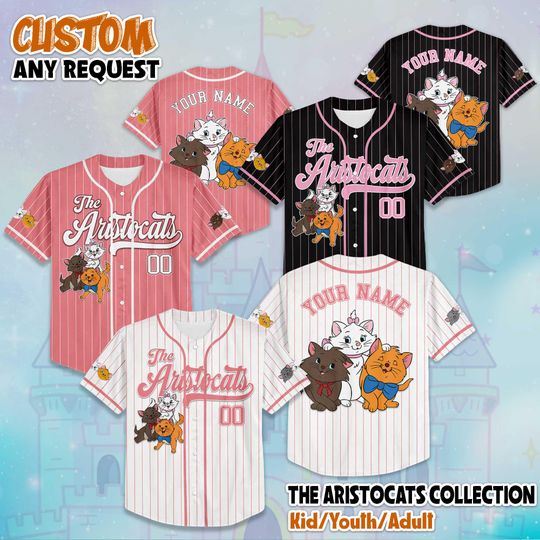 Discover Custom The Aristocats Baseball Jersey, Disney The Aristocats Jersey, Disney Baseball Jersey Sports Cute Gifts For Fans, Disneyland Jersey