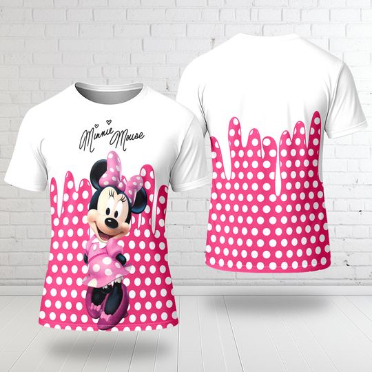 Minnie Mouse 3D Adult Kid T-shirt, Minnie Mouse Valentine All Over Print Shirt