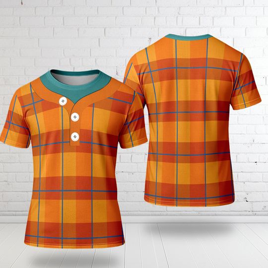 Discover Halloween Costume For Family Group T Shirt, Big Man Orange Checkered All Over Print, Running Movie Costume 3D Shirt