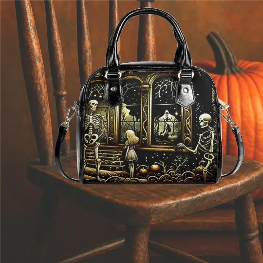 Discover Whimsical Halloween Purse Satchel Skeletons fun cute messenger tote fun blackbag