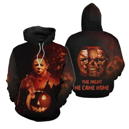 Discover The Night He Came Home Michaelll Myersss Horror Hoodie 3D Kids, Size S