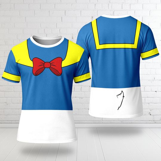 Discover Donald Inspired 3D Shirt, Donald Duck All Over Print Shirt, Donald Duck Cosplay Costume Tee, Animated Movie Character Costume T-Shirt