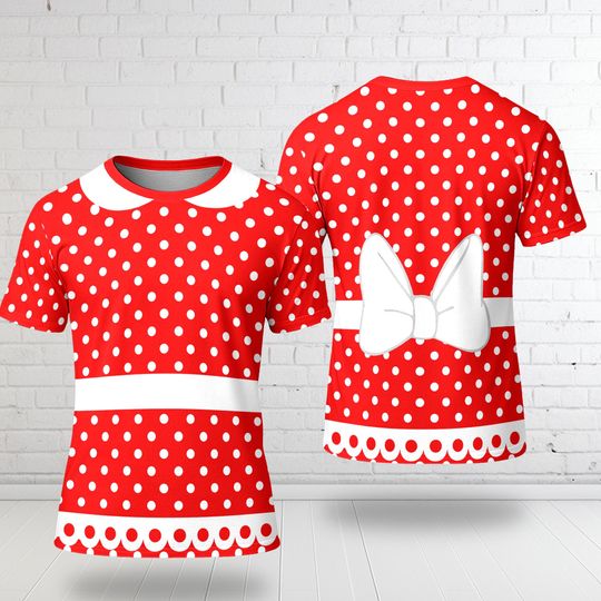 Discover Minnie 3D Costume Cosplay T-Shirt, Minnie Halloween Shirt, Mickey Minnie All Over Printed Trip Shirt, Funny Minnie Mouse Birthday Girl Gift