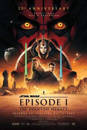 Star Wars The Phantom Menace Movie Poster  Premium Matte Vertical 25th Anniversary