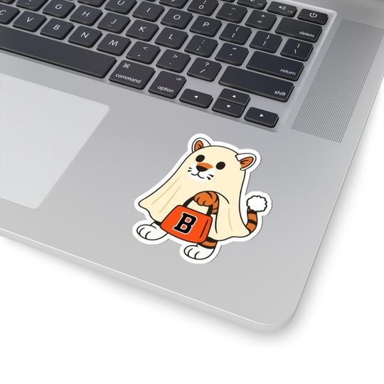 Halloween Ghost Sticker, Cincinnati Football Sticker, Bengals Football Sticker, Football Lovers Gift, Game Day Sticker