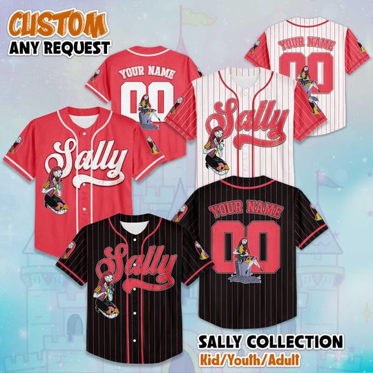 Discover Personalized Sally The Nightmare Before Christmas Baseball Jersey, Custom Disney Sally Jersey, Disney Baseball Jersey, Birthday Gift