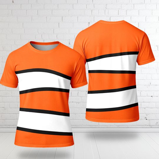 Discover Animated Clownfish Costume Cosplay 3D Shirt, Fish Adventure Halloween Costume Shirt, Fish Cartoon All Over Print 3D Group Matching Tee