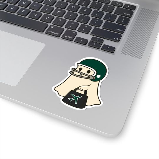 Halloween Ghost Sticker, New York Team Jets Sticker, Football Fan Sticker, Game Day Sticker