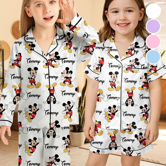 Discover Personalized Disneyland Trip Mickey Kids Pajamas Set, Kid Youth Pajamas, Disney Lovers Loungewear, Vacation Gift For Kids Toddler
