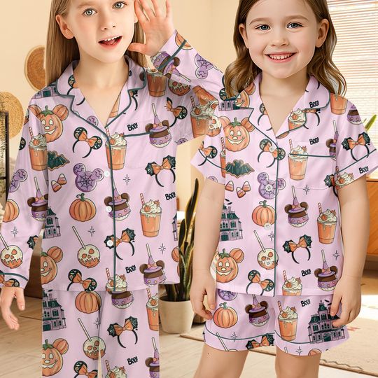 Discover Halloween Pumpkin Mickey Mouse Pajamas Set, Pumpkin Spice Kid Youth Adult Pajamas, Disney Lovers Loungewear, Disney Vacation