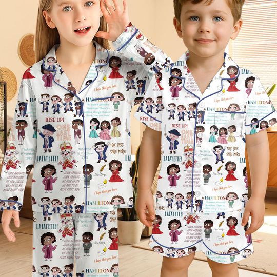 Discover Hamilton Kids Pajamas Set, American Musical Pjset, Broadway Musical Pajamas Set, Rise Up Pajamas, Hamilton Musical, Alexander Hamilton