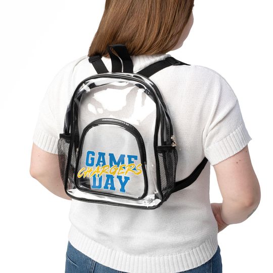 GAME DAY Los Angeles Football Team Chargers Clear Backpack, Game Day Bag, Clear Sport Bag