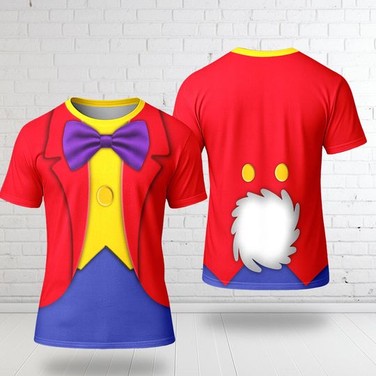 White Rabbit Alice In Wonderland Costume Cosplay 3D Shirt, White Rabbit Suit Men Shirt