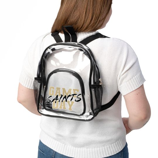 Discover GAME DAY New Orleans Football Team Saints Clear Backpack, Game Day Bag, Clear Sport Bag