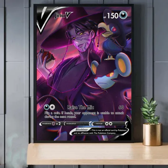 kpop demon hunter jinu x PKM card Poster