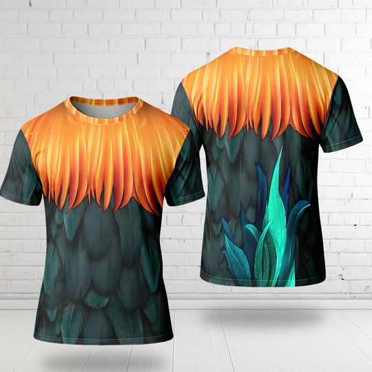 Hei Hei Rooster Costume 3D Matching T-Shirt, Moana Movie Halloween Costume Tee