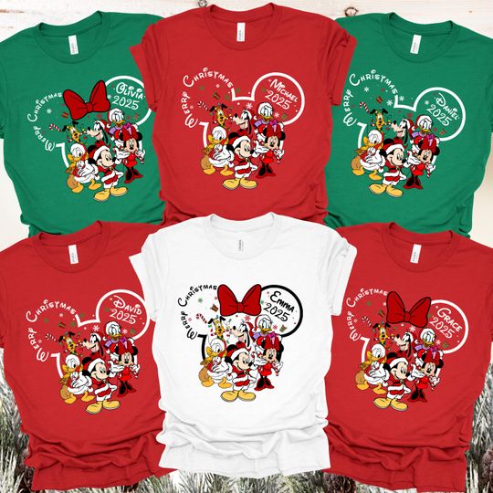 Custom Disney Christmas Shirt, Personalized 2025 Disney Christmas Shirt, Matching Family Disney Christmas Shirt, Disney Trip 2026 Christmas