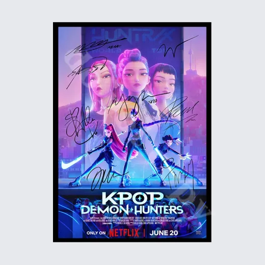 KPOP Demon Hunters Signed Autograph Poster Print Vertical